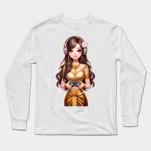 Khmer Gamer Girl Long Sleeve T-Shirt